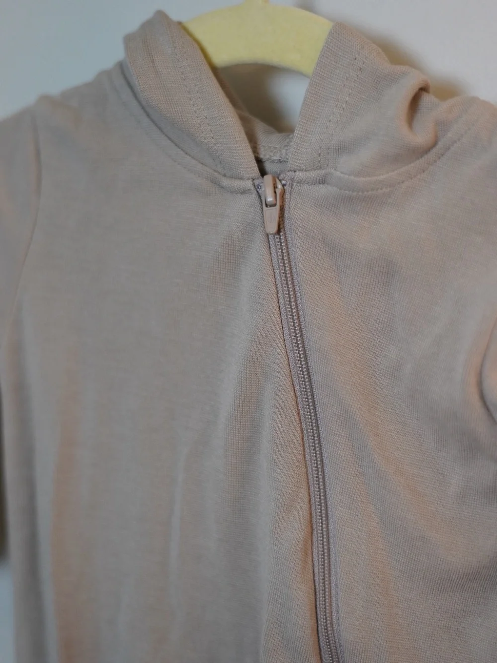 Kyte Baby Taupe Hooded Zippered One-Piece Romper
